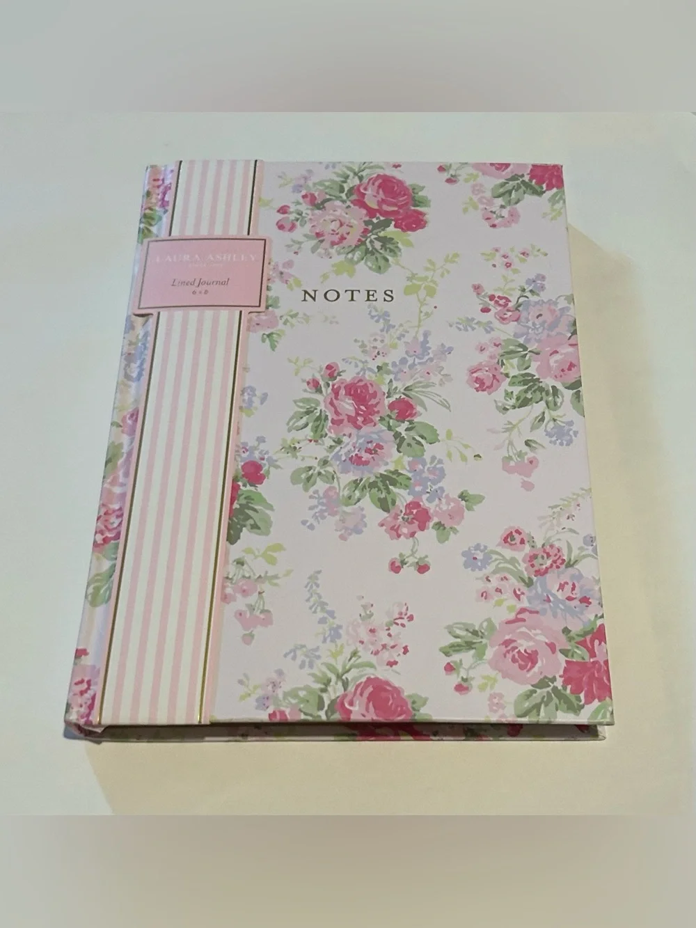 New Laura Ashley Pink Floral Lined Journal 8 3/8” x 6” made in Vietnam 128 Pages